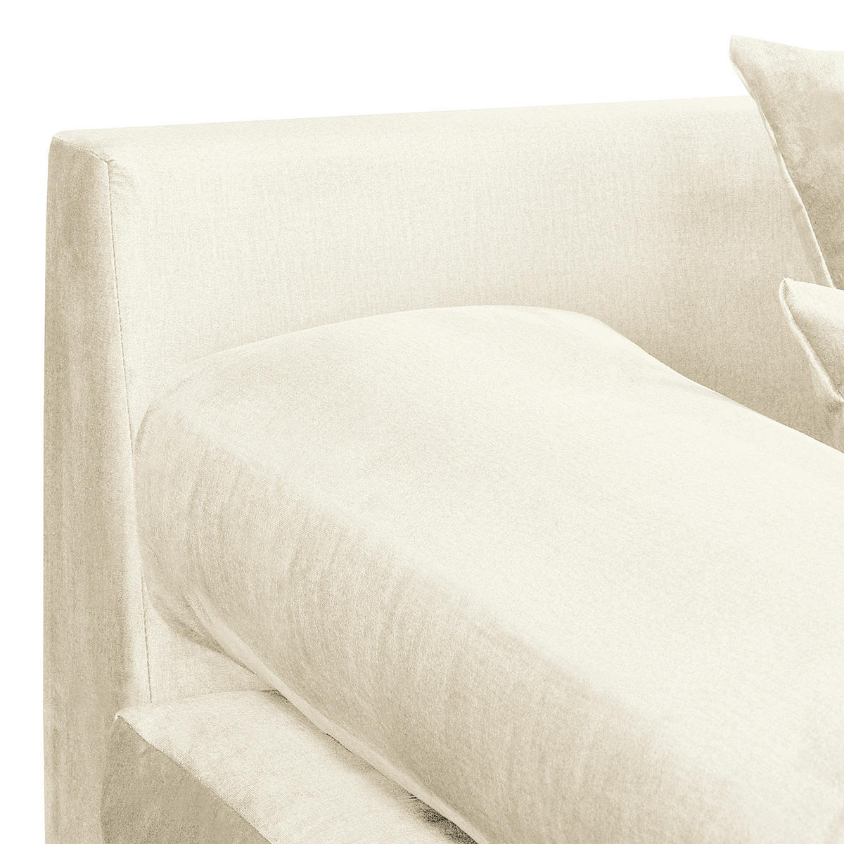 ECKSOFA Naomi in Velours Beige Rückenkissen  243/284 cm  - Beige/Schwarz, Design, Kunststoff/Textil (243/284cm) - P & B