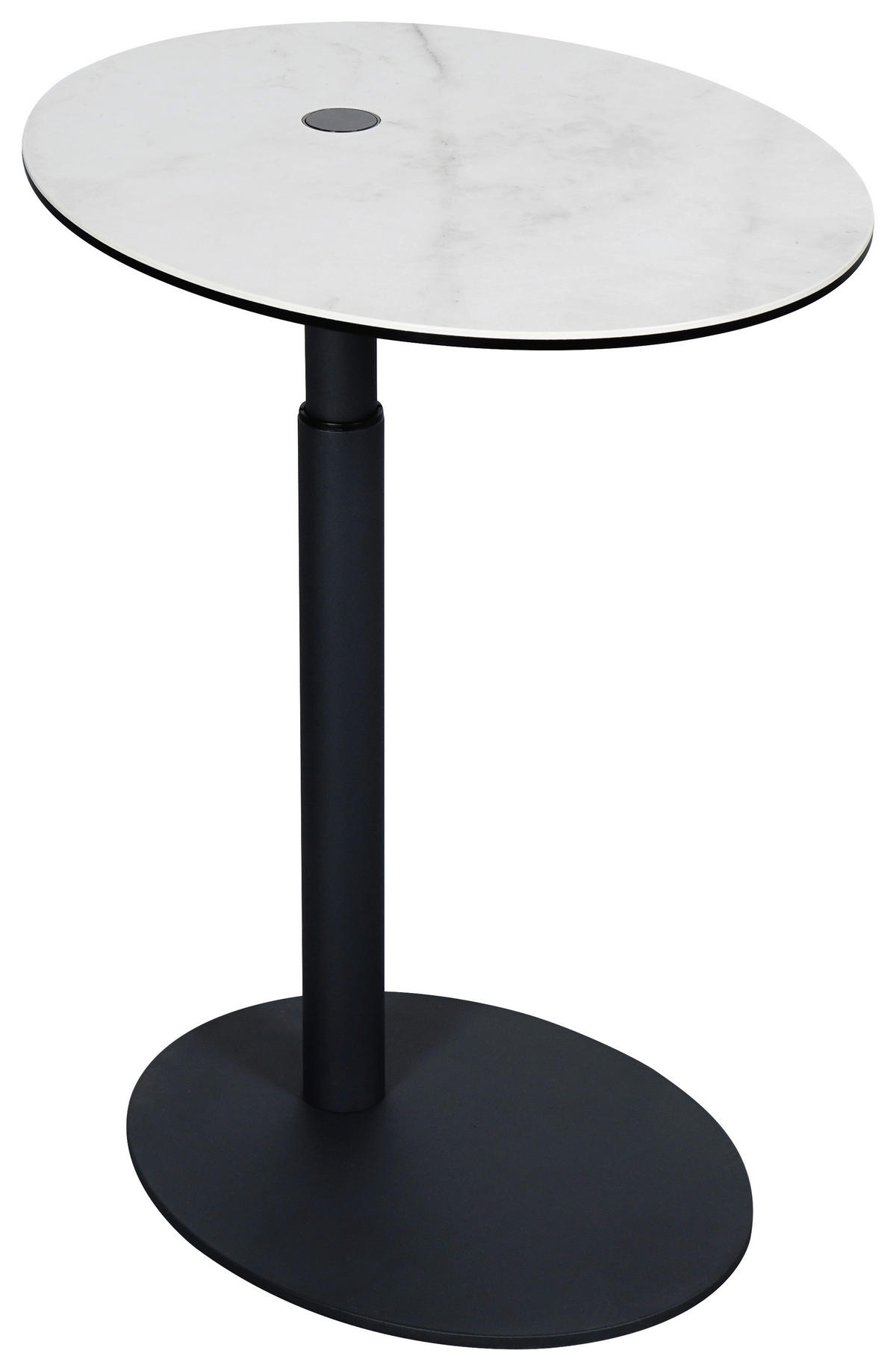 BEISTELLTISCH 48/38/45-57 cm Anthrazit, Weiß oval  - Anthrazit/Weiß, Design, Glas/Keramik (48/38/45-57cm) - Dieter Knoll