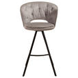 BARHOCKER in Metall, Textil Grau  - Schwarz/Grau, Design, Textil/Metall (54/103/54cm) - Novel