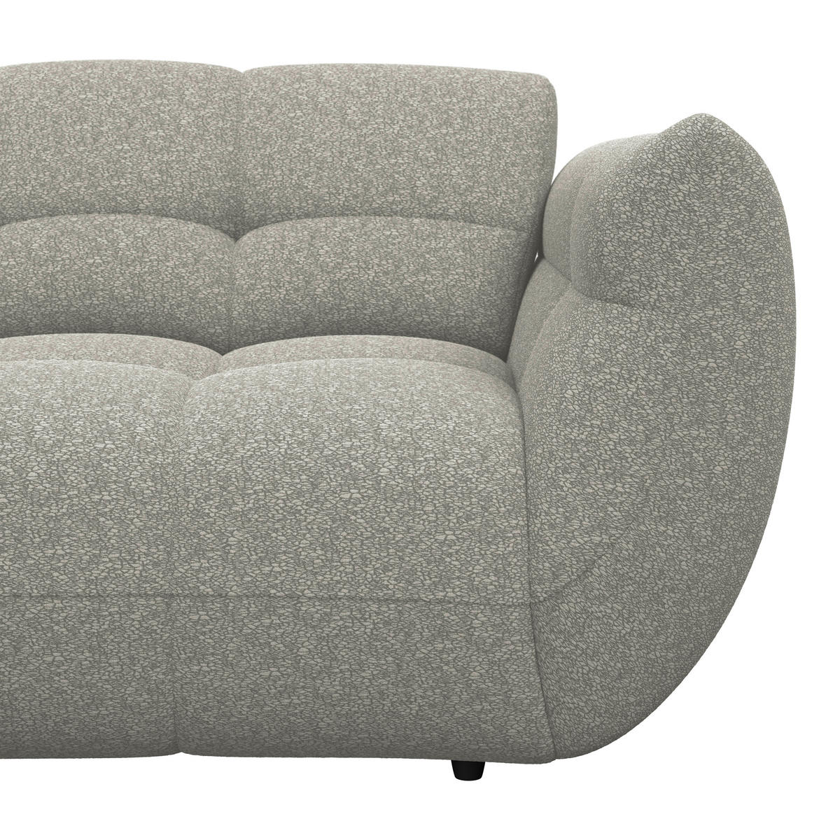 ECKSOFA Chenille Grau  - Dunkelgrün/Schwarz, Trend, Kunststoff/Textil (178/280cm) - MID.YOU