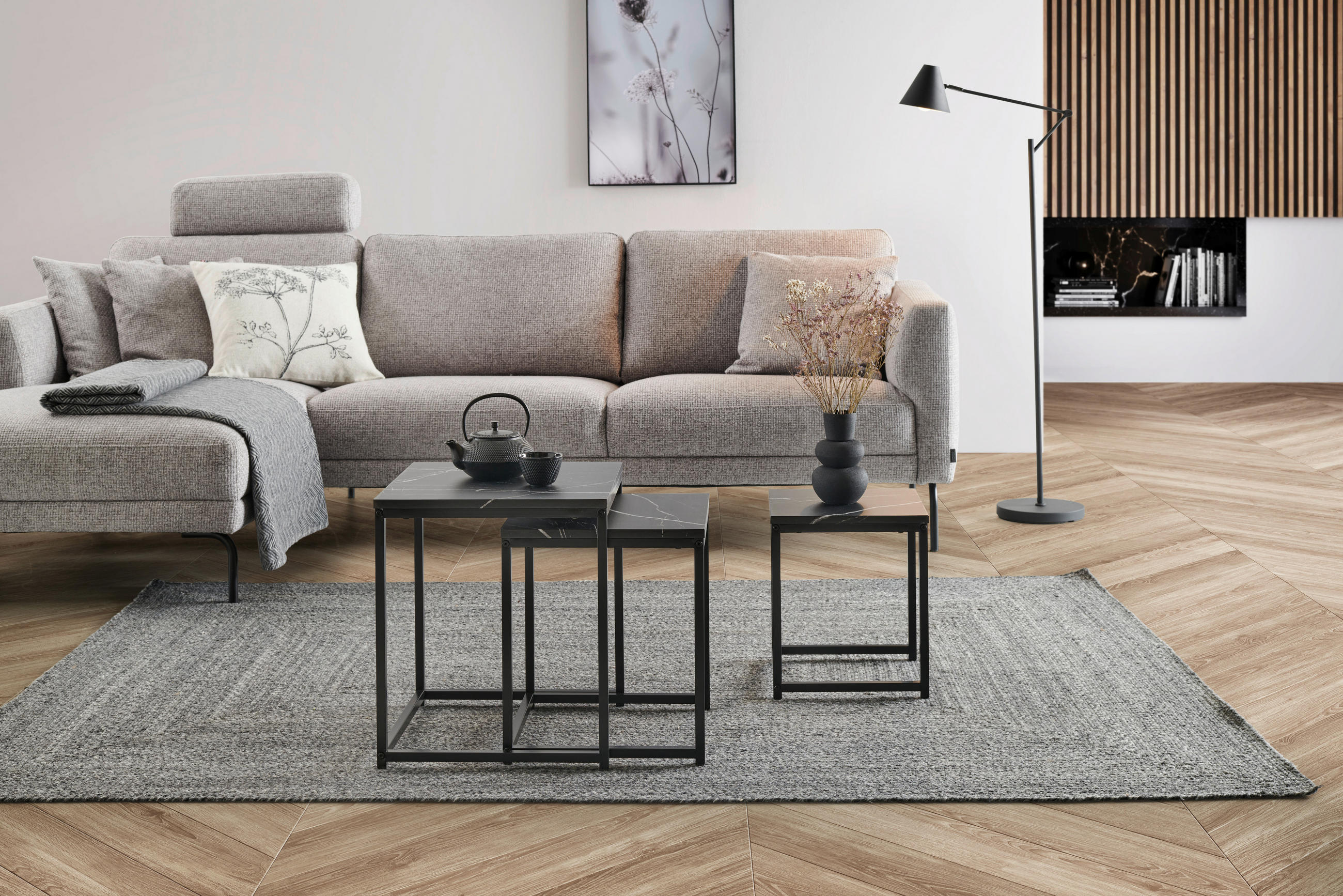 SATZTISCH in Metall, Holzwerkstoff  - Schwarz, Design, Holzwerkstoff/Metall - MID.YOU