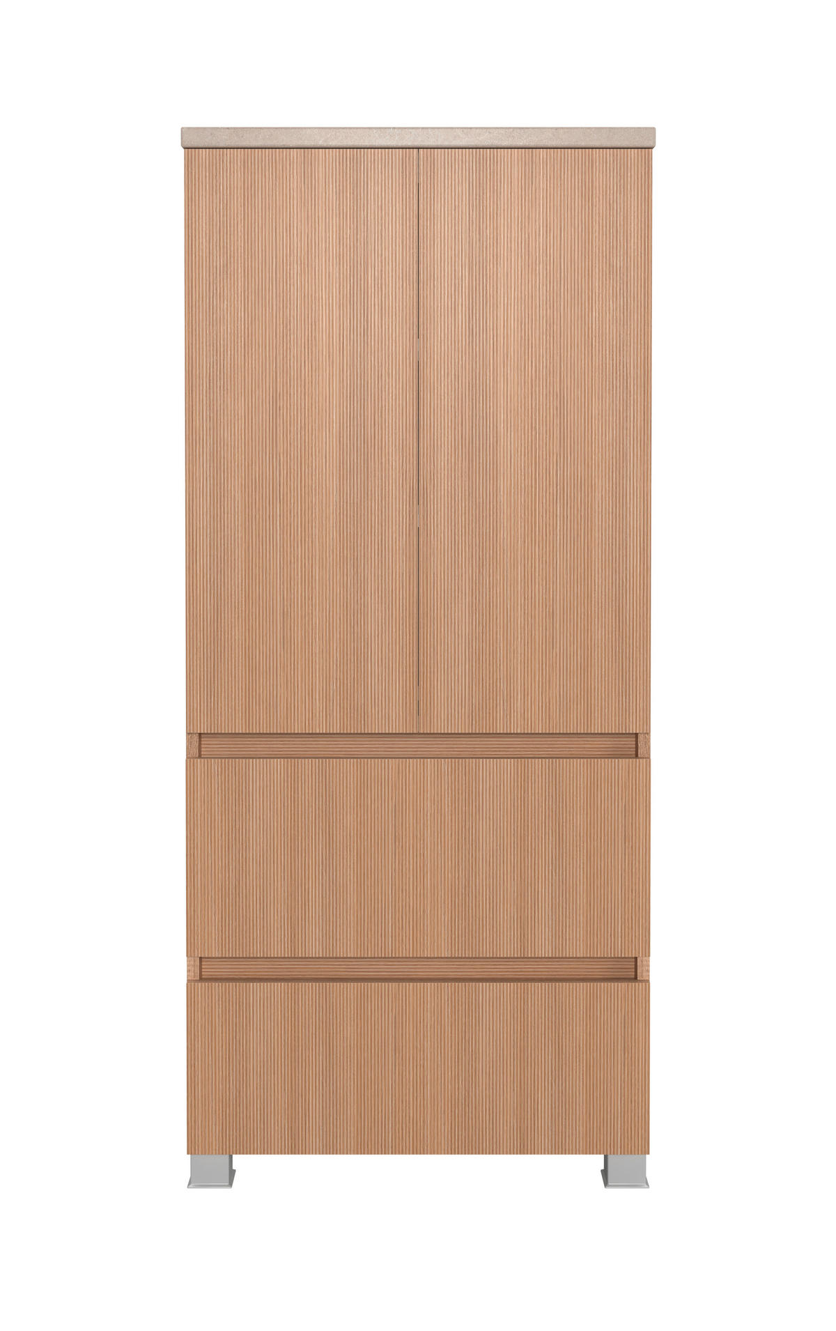 MIDISCHRANK 60/131/35 cm  - Sandfarben/Eichefarben, KONVENTIONELL, Holzwerkstoff/Kunststoff (60/131/35cm) - Xora
