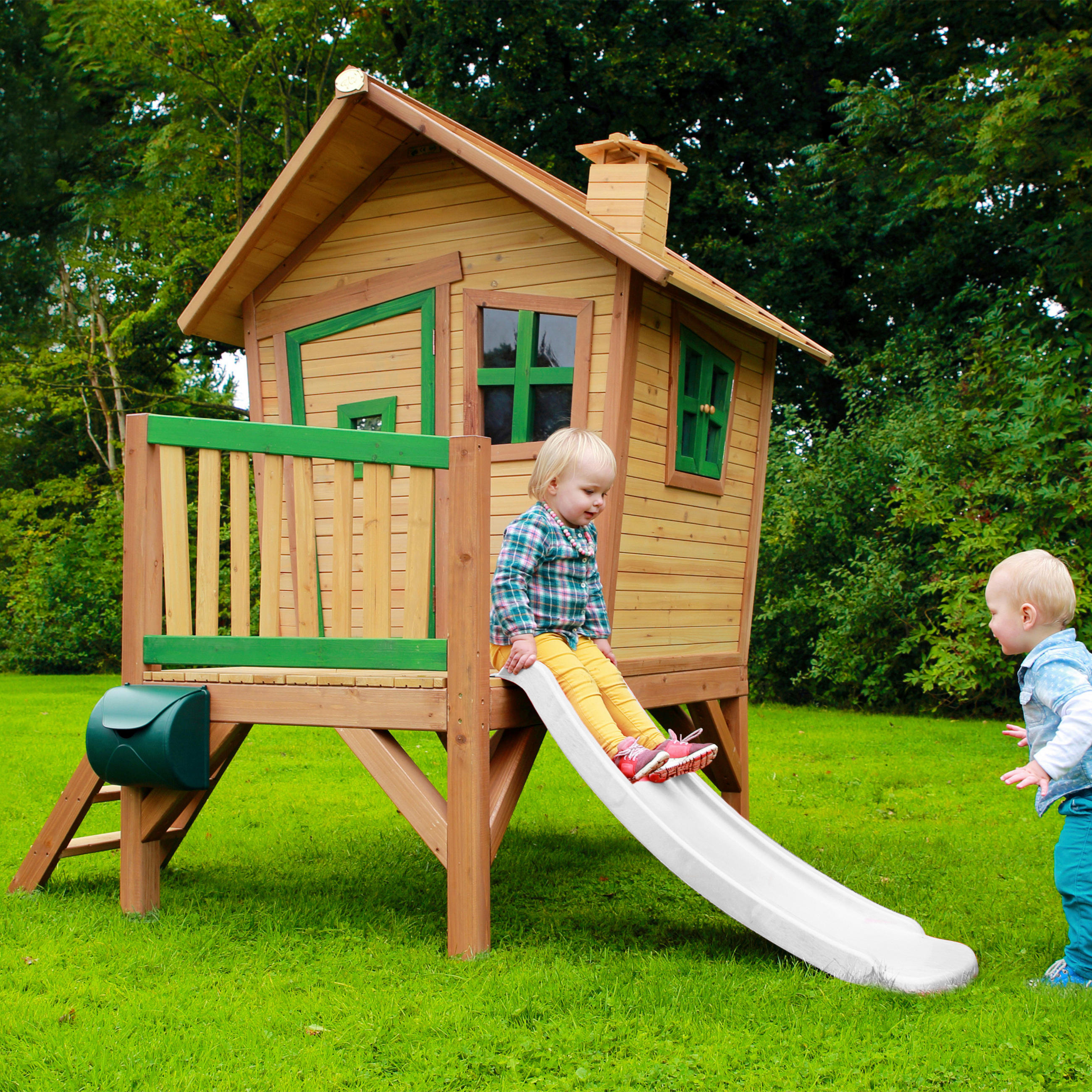 SPIELHAUS 264/203/177 cm  - Weiss/Braun, Konventionell, Holz/Kunststoff (264/203/177cm)