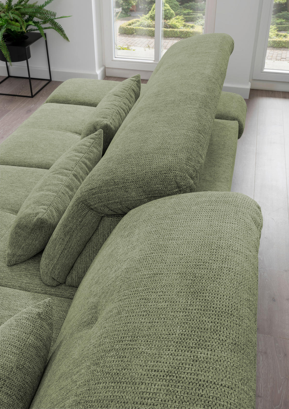 CloseUp von Livetastic ECKSOFA Grün Chenille.