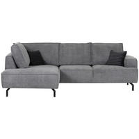 ECKSOFA in Teddystoff Grau  - Anthrazit/Schwarz, Konventionell, Textil/Metall (190/270cm) - Carryhome