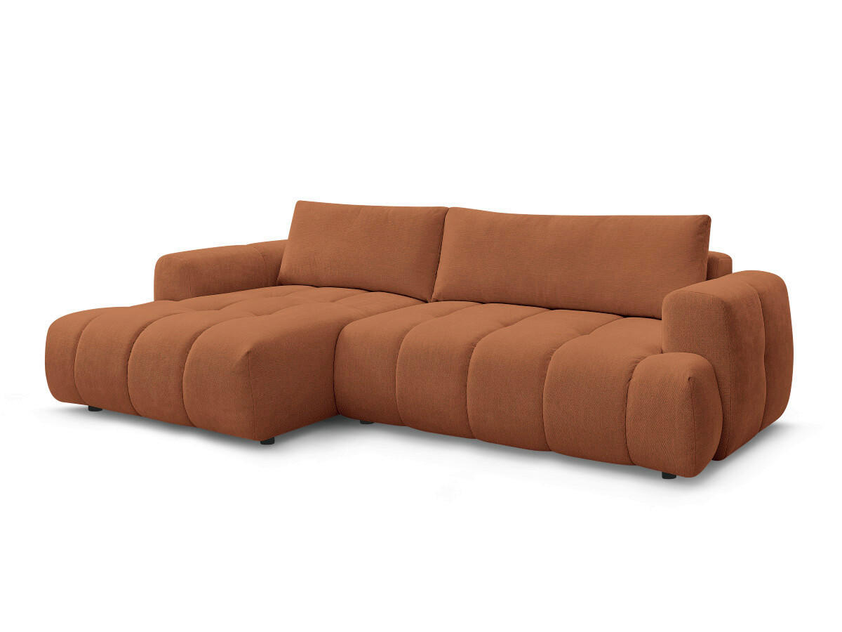ECKSCHLAFSOFA FUJI Leinenoptik Orange  inkl.  - Schwarz/Orange, MODERN, Kunststoff/Textil (160/292cm)