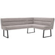 ECKBANK 237/159 cm Webstoff Schwarz, Hellgrau - Hellgrau/Schwarz, Design, Textil/Metall (237/159cm) - Novel