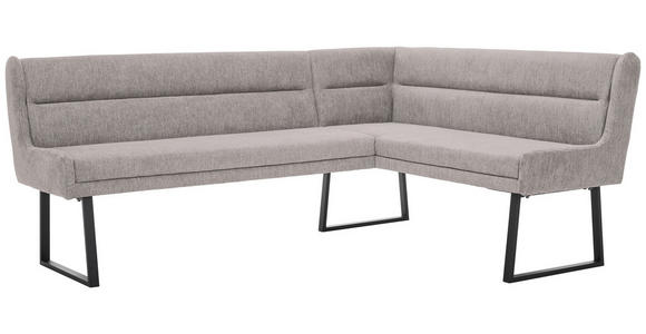 ECKBANK 237/159 cm Webstoff Schwarz, Hellgrau - Hellgrau/Schwarz, Design, Textil/Metall (237/159cm) - Novel