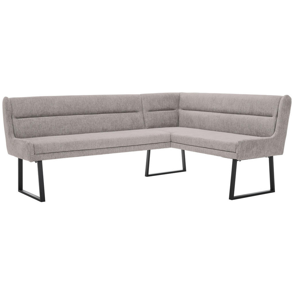 Thumbnail - Novel Eckbank, Schwarz, Hellgrau, Metall, Textil, 4-Sitzer, Eckteil, L-Form, Ottomane links, 217x159 cm, Stoffauswahl, i...