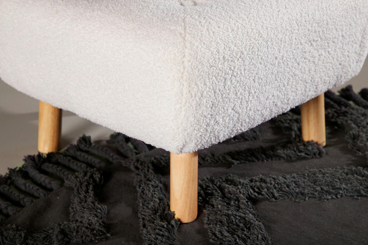 HOCKER in Holz, Textil Weiß  - Weiß, Design, Holz/Kunststoff (60/28/60cm) - Livetastic