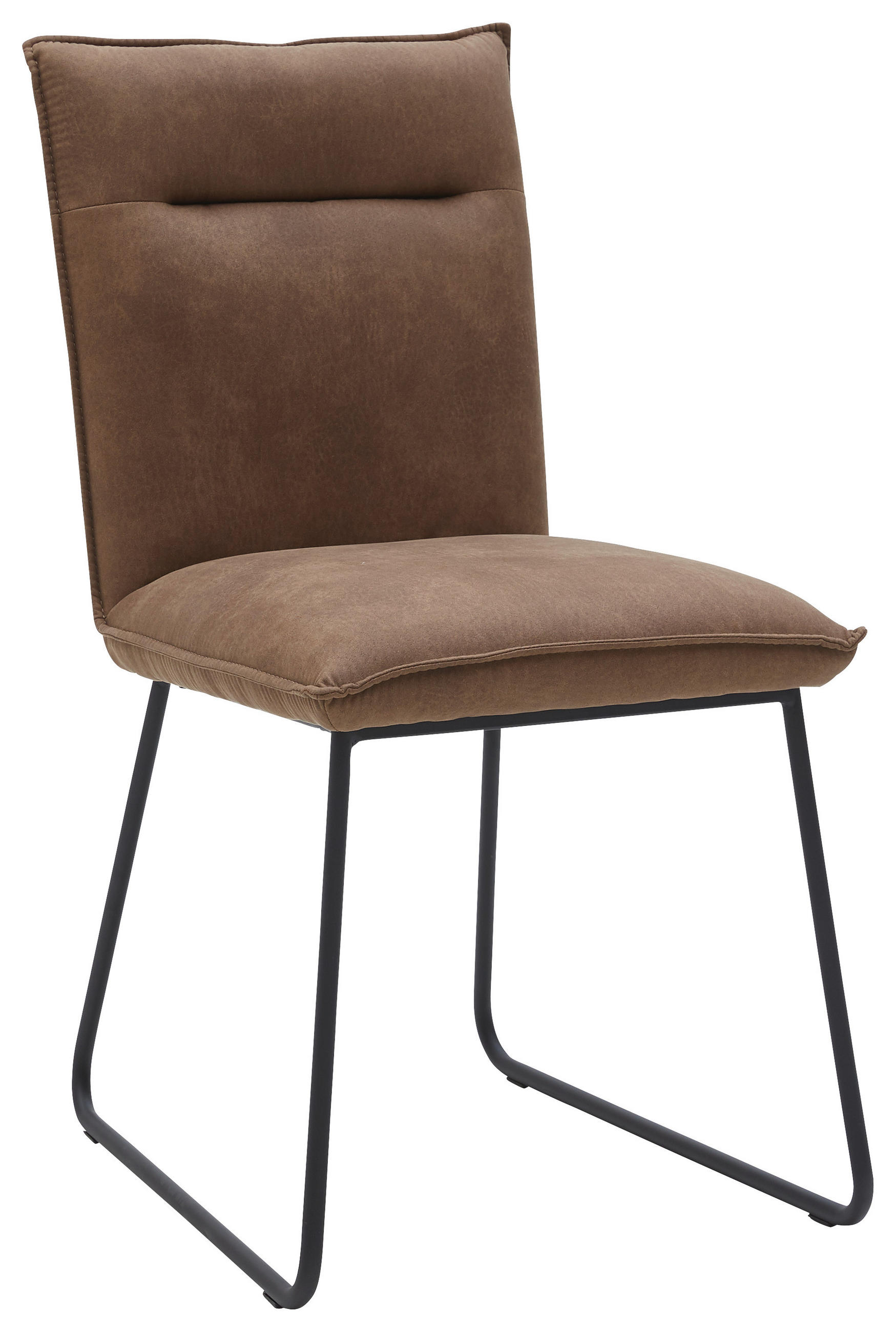 STUHL  in Mikrofaser Textil  - Schlammfarben/Schwarz, Design, Textil/Metall (47/87/62cm) - Valnatura