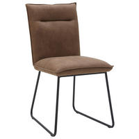 STUHL  in Mikrofaser Textil  - Schlammfarben/Schwarz, Design, Textil/Metall (47/87/62cm) - Valnatura