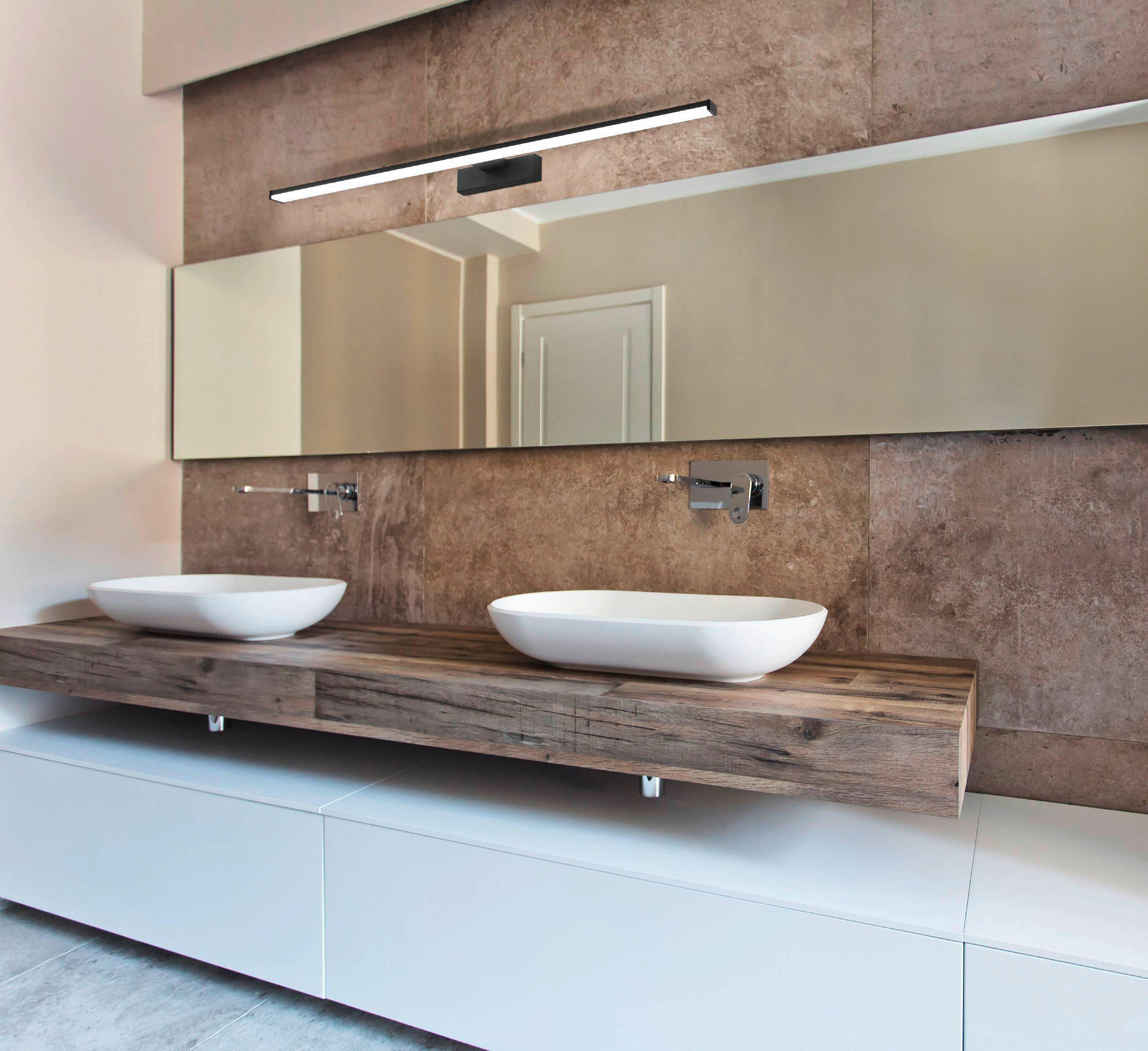 BADEZIMMER-WANDLEUCHTE 78 cm   - Schwarz/Weiß, Basics, Kunststoff/Metall (78cm) - Celina
