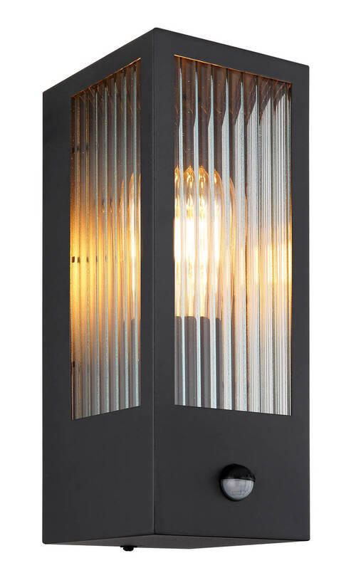 UTOMHUSLAMPA - klar/svart, Basics, metall/glas (12/15,4/32cm) - Globo