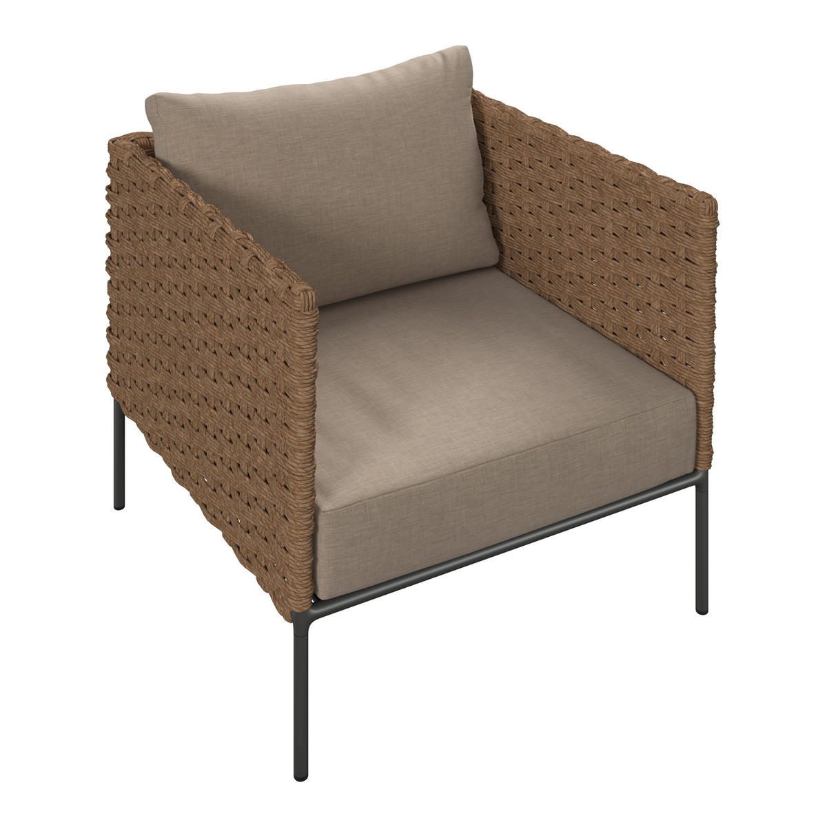 LOUNGEGARNITUR   Akazie vollmassiv Stahl  - Beige/Gelb, MODERN, Holz/Kunststoff - Beldano