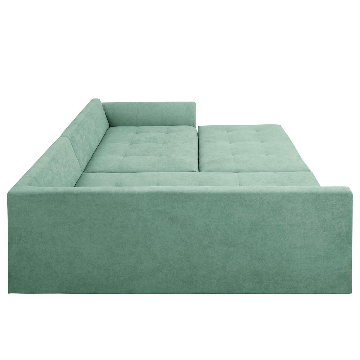 ECKSOFA inkl. Hocker Ariella in Mikrofaser Mintgrün  161/231 cm  - Naturfarben/Mintgrün, Design, Holz/Textil (161/231cm) - Livetastic