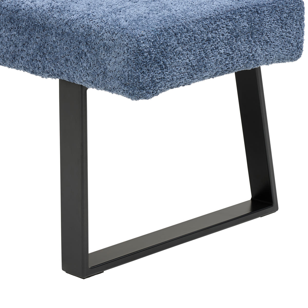 ECKBANK 160/130 cm  in Dunkelblau  - Schwarz/Dunkelblau, KONVENTIONELL, Textil/Metall (160/130cm) - MID.YOU