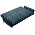 SCHLAFSOFA  mit Liegefunktion, Rücken echt Chenille Blau  - Blau/Schwarz, KONVENTIONELL, Textil/Metall (223/89/107cm) - Carryhome