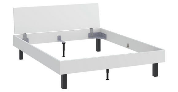 BETT 160/200 cm  in Weiß  - Schwarz/Weiß, Design, Holzwerkstoff/Metall (160/200cm) - Xora