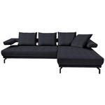 ECKSOFA  in Mikrofaser Dunkelblau  305/224 cm  - Schwarz/Dunkelblau, Design, Textil/Metall (305/224cm) - Dieter Knoll