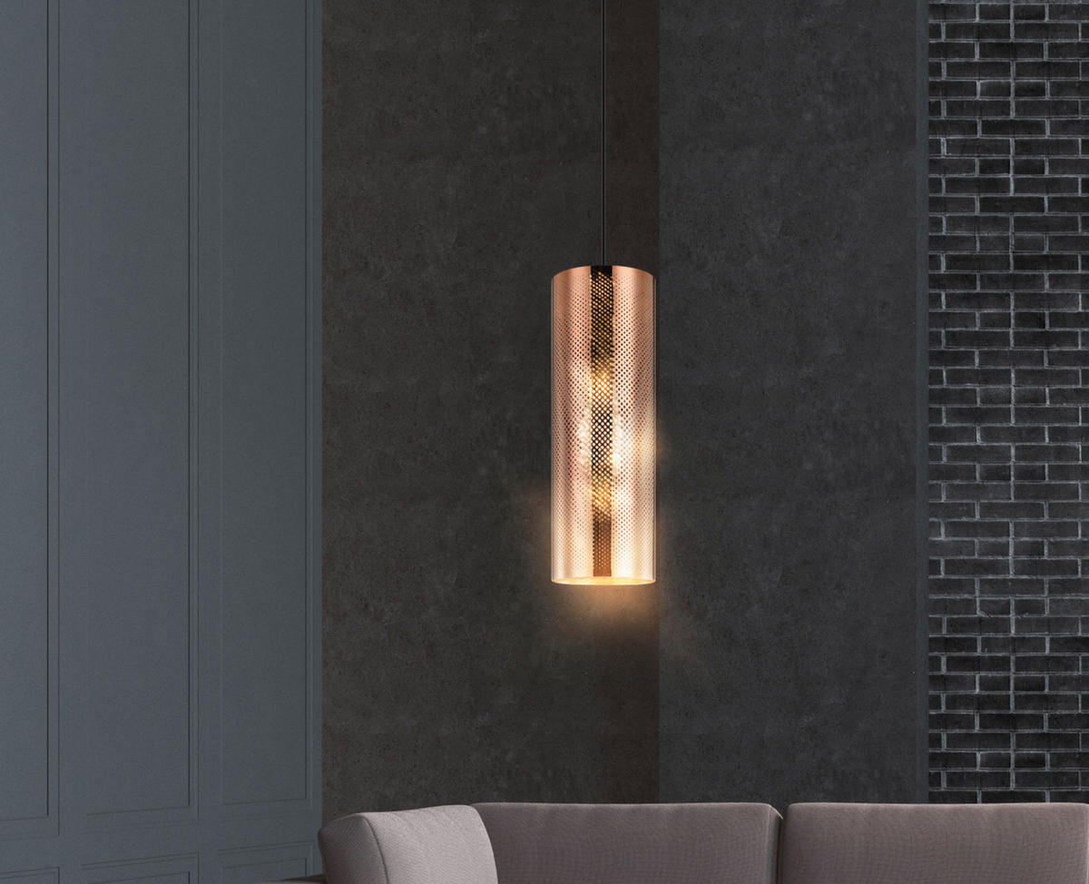 ZÁVĚSNÉ SVÍTIDLO, 13/110 cm  - barva růžového zlata/černá, Design, kov (13/110cm) - Eglo