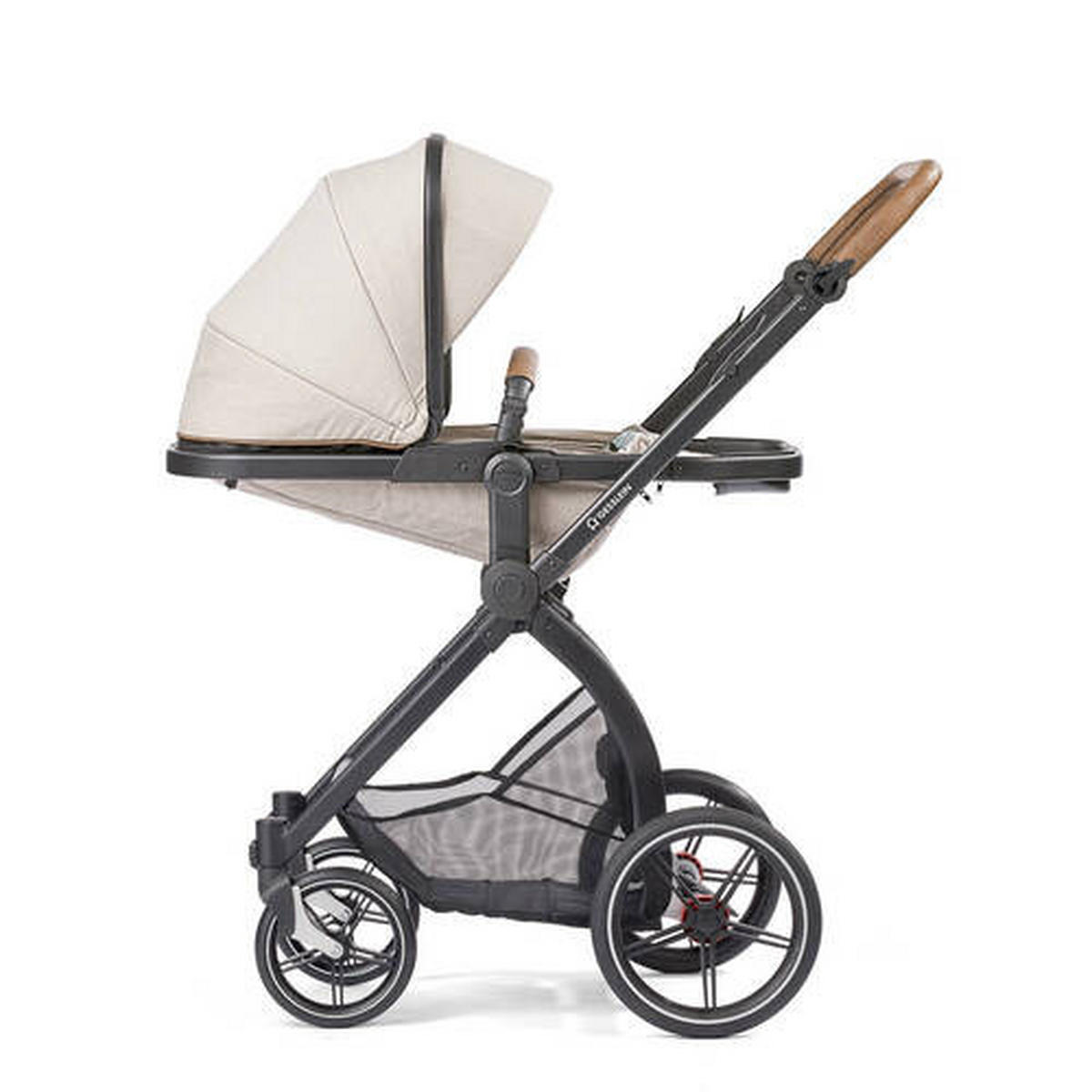 KINDERWAGENSET FX4 Life  - Dunkelbraun/Schwarz, Basics, Textil/Metall (57/129/100cm) - Gesslein