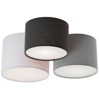 DECKENLEUCHTE 48/24 cm   - Anthrazit/Hellgrau, MODERN, Kunststoff/Textil (48/24cm) - Novel