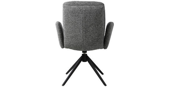 ARMLEHNSTUHL in Eisen Webstoff - Schwarz/Grau, Design, Textil/Metall (62/88/64cm) - Novel