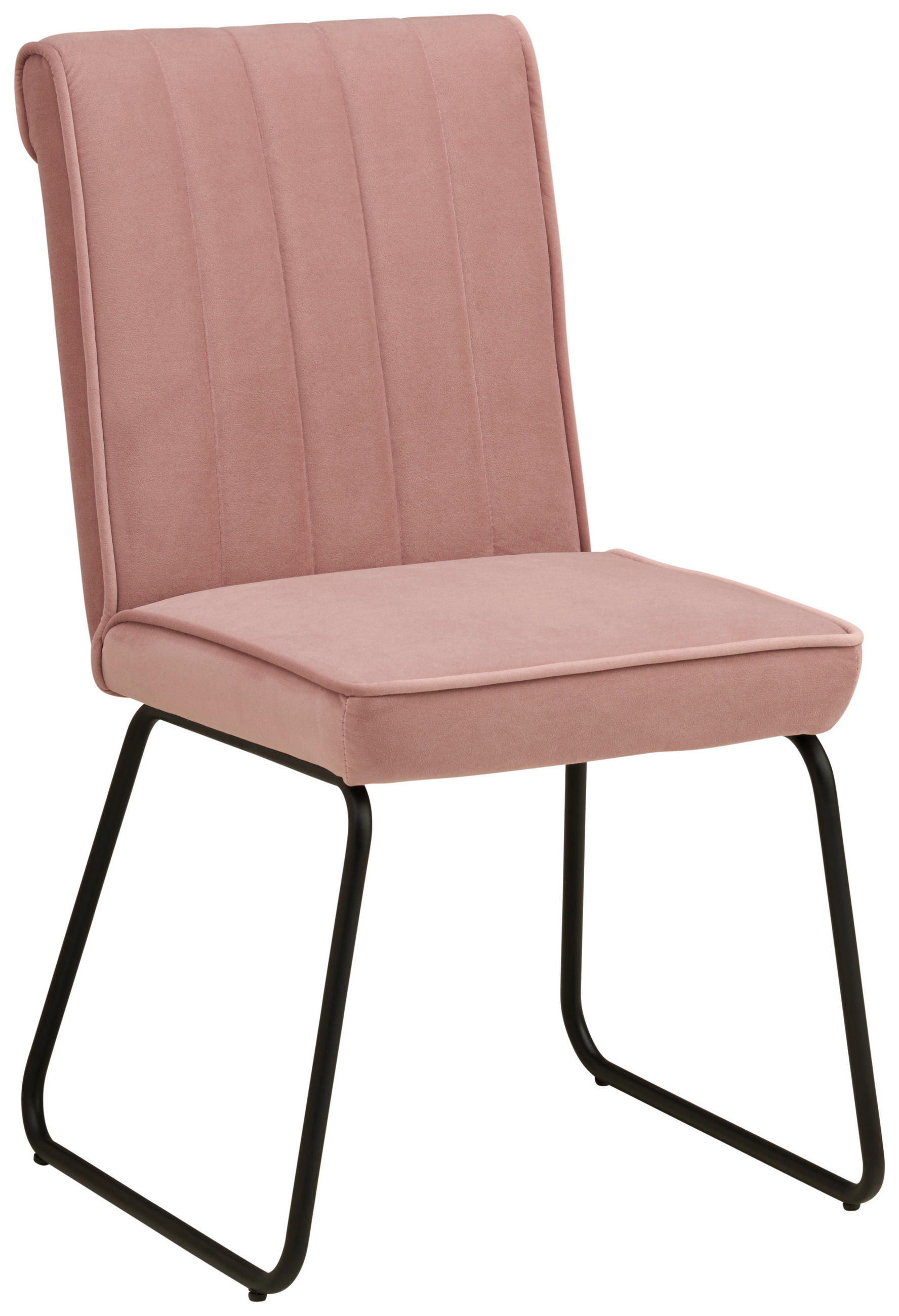 STUHL - Schwarz/Rosa, Design, Textil/Metall (54/60/91cm) - Hom`in