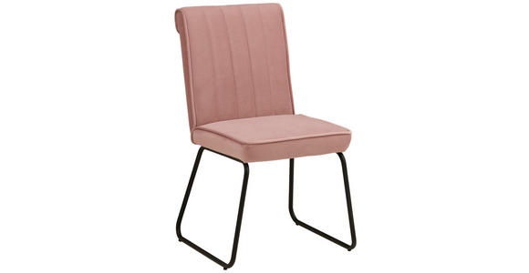STUHL - Schwarz/Rosa, Design, Textil/Metall (54/60/91cm) - Hom`in