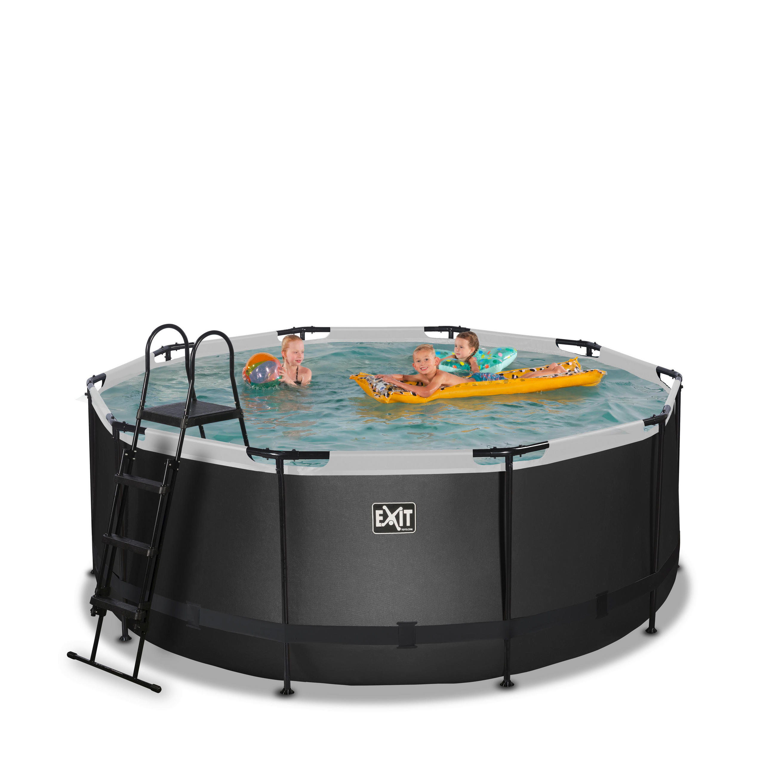 EXIT POOL BLACK 360X122 Black 360/122 cm  - Schwarz, KONVENTIONELL, Metall (360/122cm) - EXIT Toys