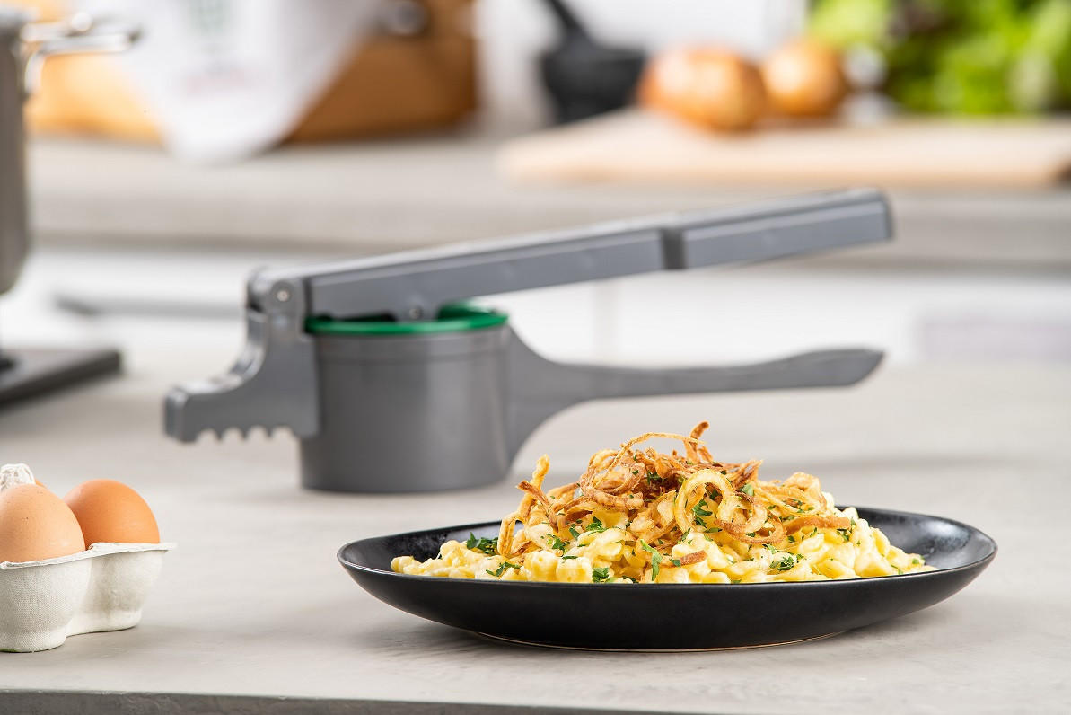 KARTOFFELPRESSE  - Dunkelgrau/Grün, Design, Kunststoff/Metall (35cm) - Chefkoch+Fackelmann