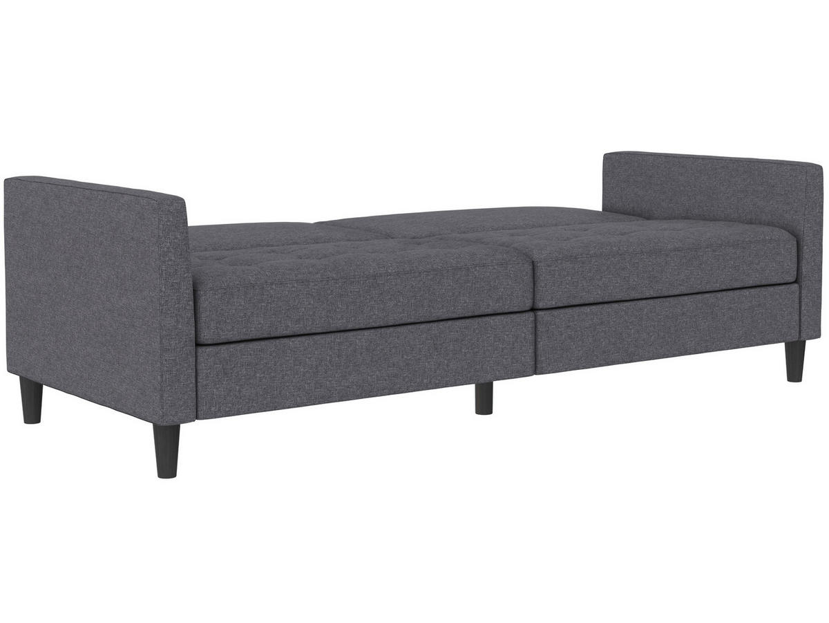 SCHLAFSOFA Webstoff, Leinenoptik Grau  - Schwarz/Grau, Basics, Kunststoff/Textil (207/86/86cm) - Livetastic