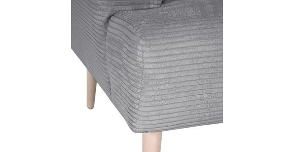 SESSEL in Cord Hellgrau  - Buchefarben/Hellgrau, Design, Holz/Textil (85/71/80cm) - Hom`in