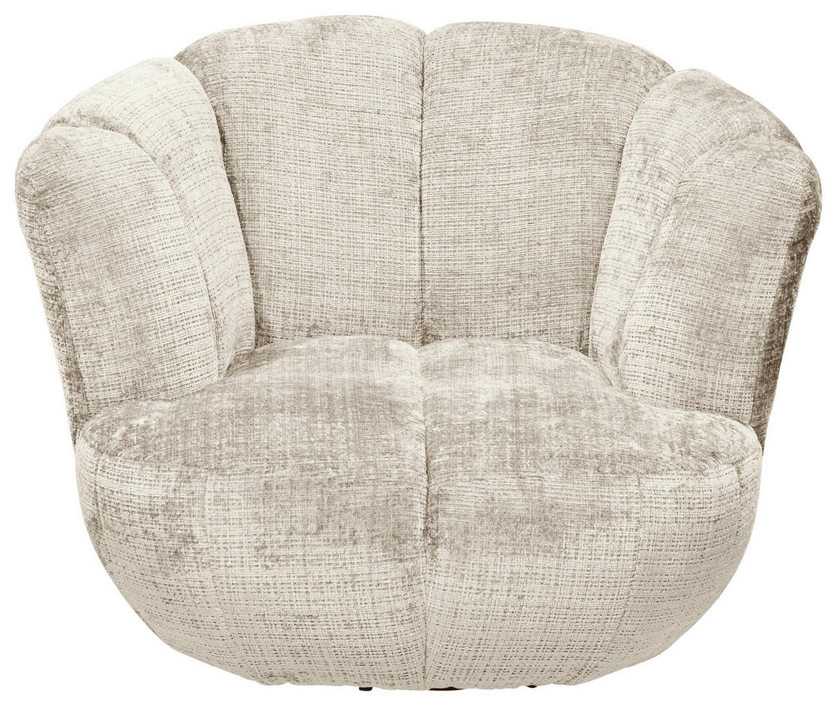 SESSEL in Chenille Beige  - Beige/Schwarz, Konventionell, Textil/Metall (101/69/107cm) - MID.YOU