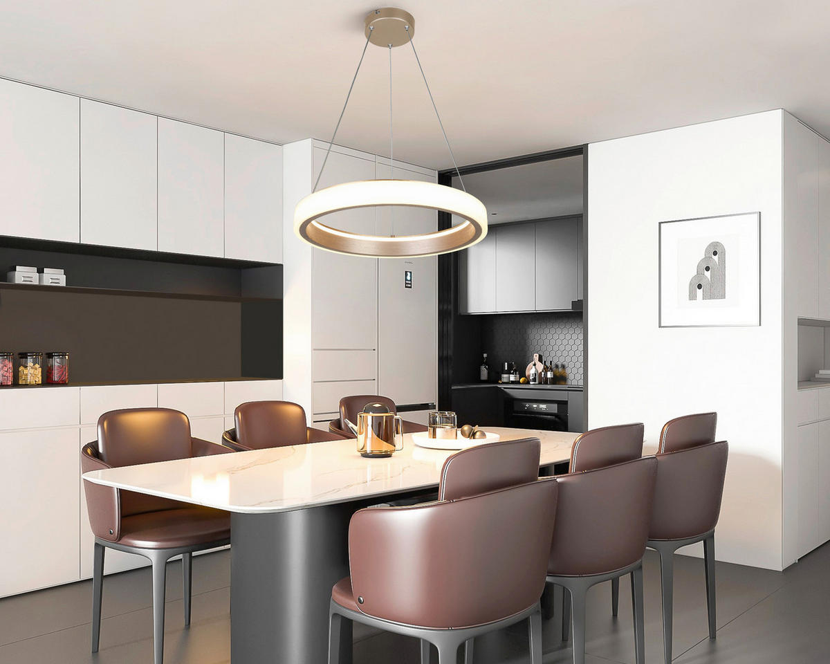 HÄNGELEUCHTE 50/120 cm   - Weiß/Cappuccino, Trend, Kunststoff/Metall (50/120cm) - Collet's Monde