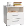 NACHTSCHRANK 45/47/35 cm  - Alufarben/Weiß, KONVENTIONELL, Holzwerkstoff/Kunststoff (45/47/35cm) - Carryhome