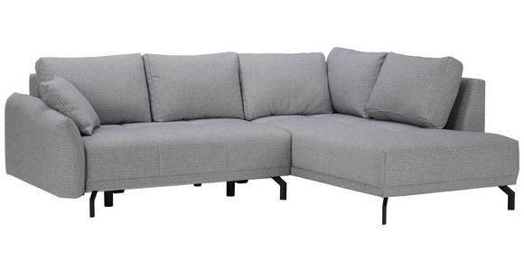 ECKSOFA in Webstoff Grau  - Schwarz/Grau, Design, Textil/Metall (250/191cm) - Carryhome