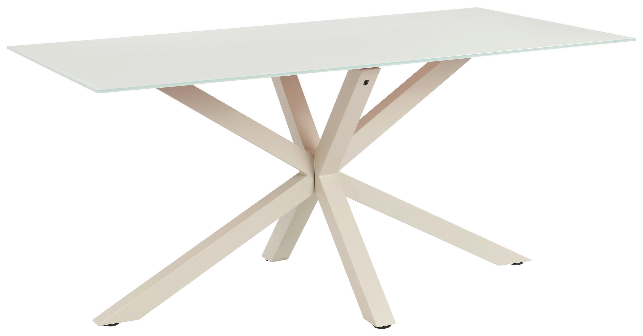 ESSTISCH 160/90/75,5 cm  Metall, Glas rechteckig Kaschmir  - Kaschmir, MODERN, Glas/Metall (160/90/75,5cm) - P & B