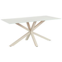 ESSTISCH 160/90/75,5 cm  Metall, Glas rechteckig Kaschmir  - Kaschmir, MODERN, Glas/Metall (160/90/75,5cm) - P & B