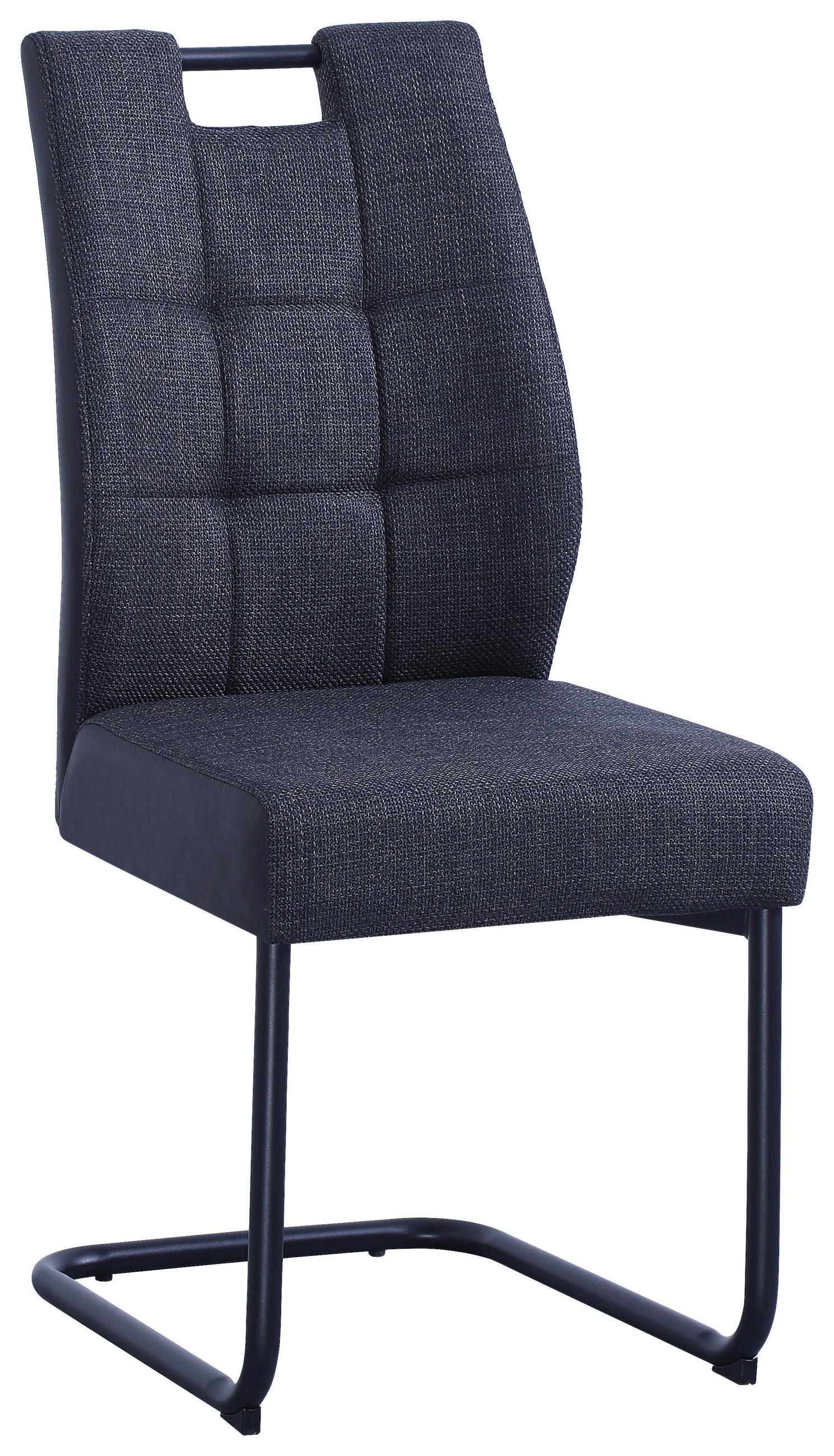 STOLIČKA S PRUŽNÝM PODNOŽÍM, mikrovlákno, čierna, tmavosivá - čierna/tmavosivá, Modern, kov/textil (45/97/59cm) - Cantus