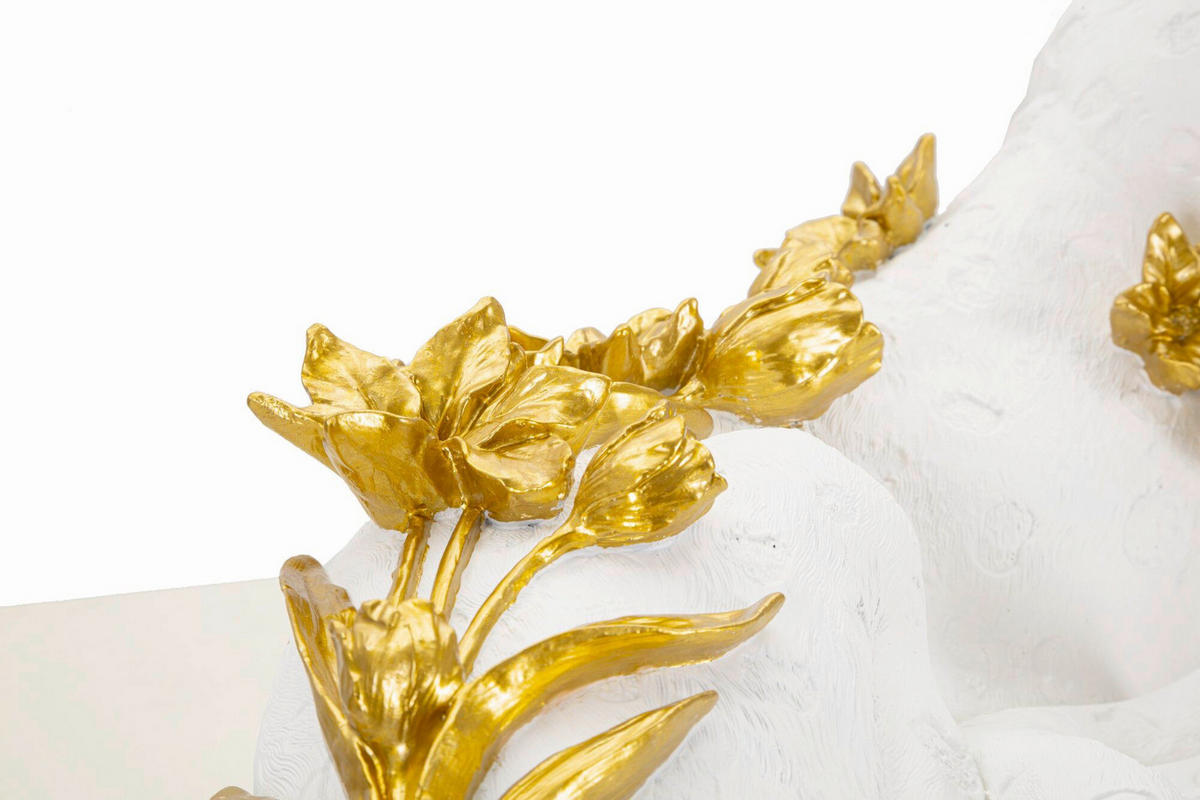 SKULPTUR - Goldfarben/Weiß, Basics, Kunststoff (53/24/21.5cm)