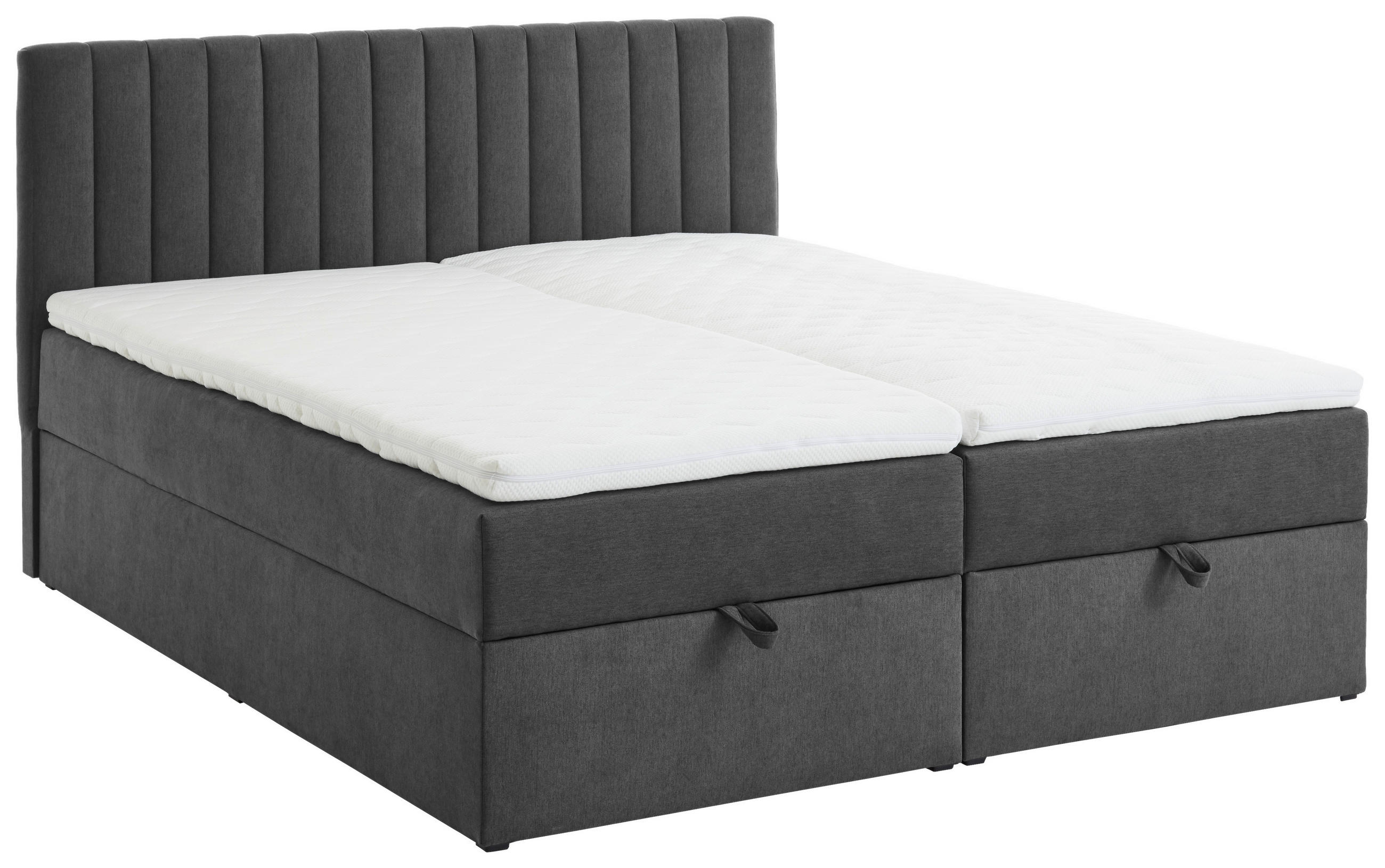 BOXBETT 160/200 cm  in Grau  - Grau, MODERN, Kunststoff/Textil (160/200cm) - MID.YOU
