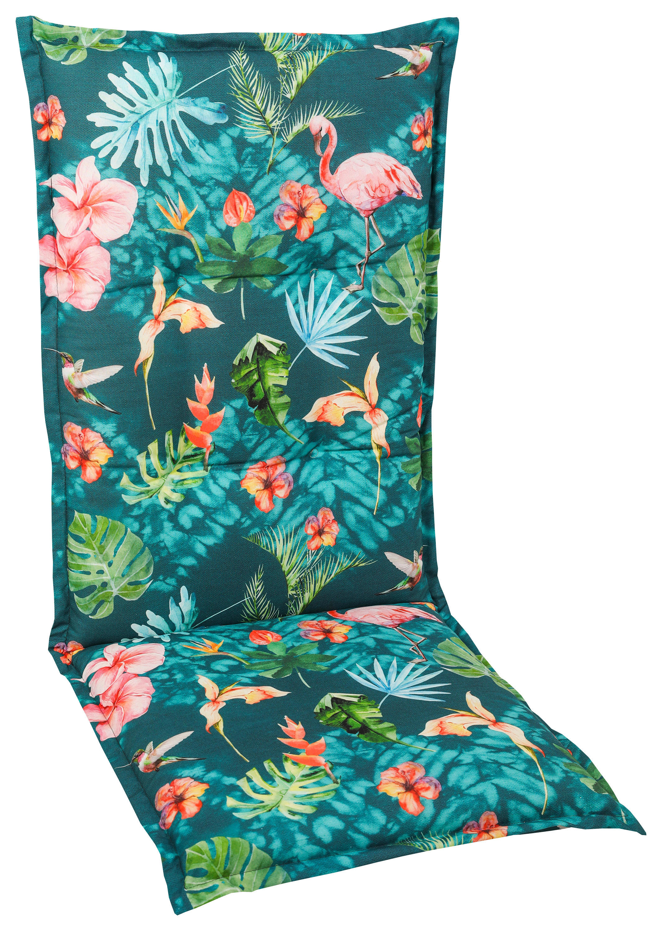 SESSELAUFLAGE Floral  - Blau/Pink, Basics, Textil (50/7/120cm)