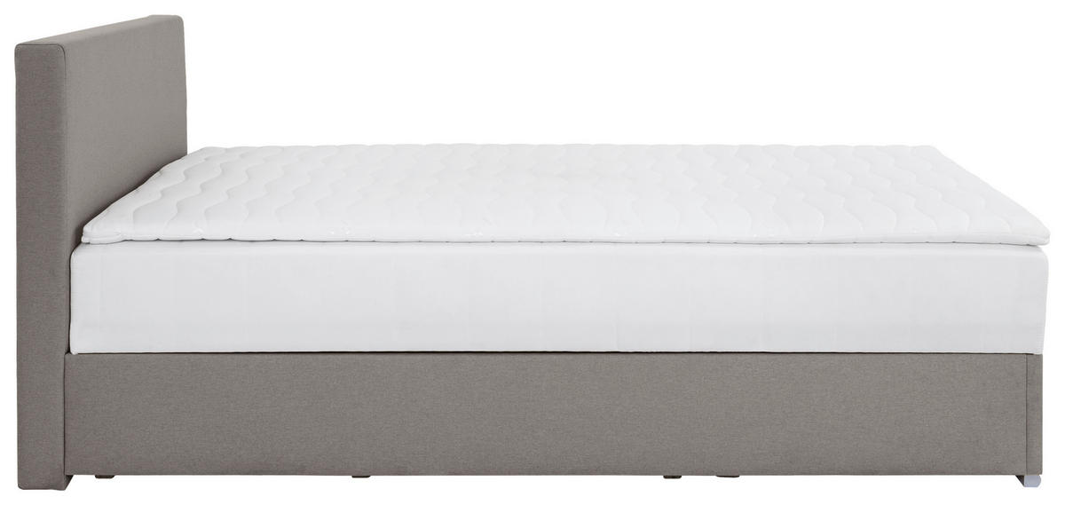 POLSTERBETT Bettkasten, Topper 120/200 cm  in Taupe  - Taupe/Chromfarben, KONVENTIONELL, Holz/Kunststoff (120/200cm) - MID.YOU