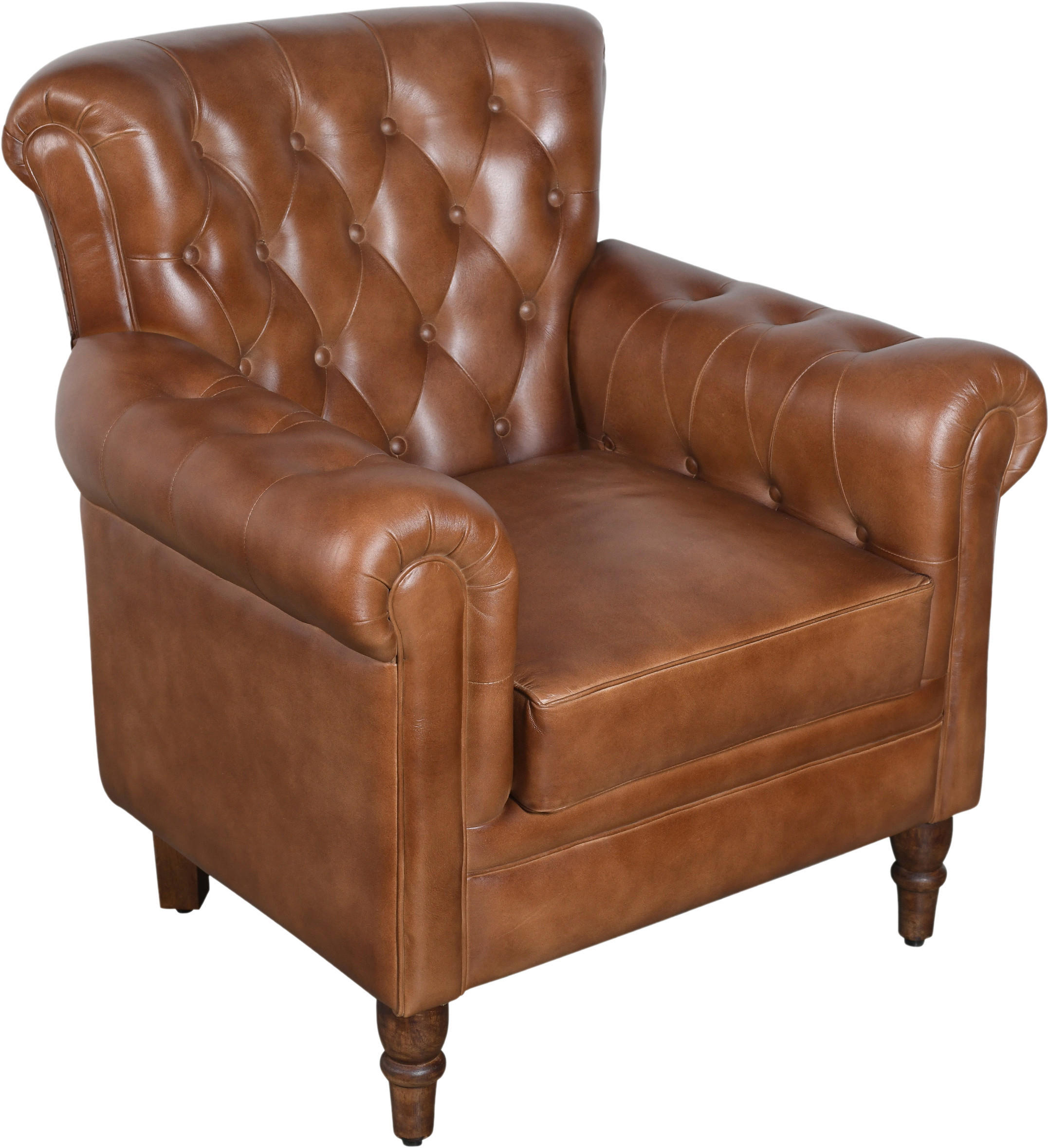 SESSEL Echtleder Braun  - Braun, Lifestyle, Leder/Holz (84/88/83cm) - Landscape