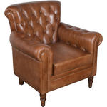 SESSEL in Echtleder Braun  - Braun, LIFESTYLE, Leder/Holz (84/88/83cm) - Landscape