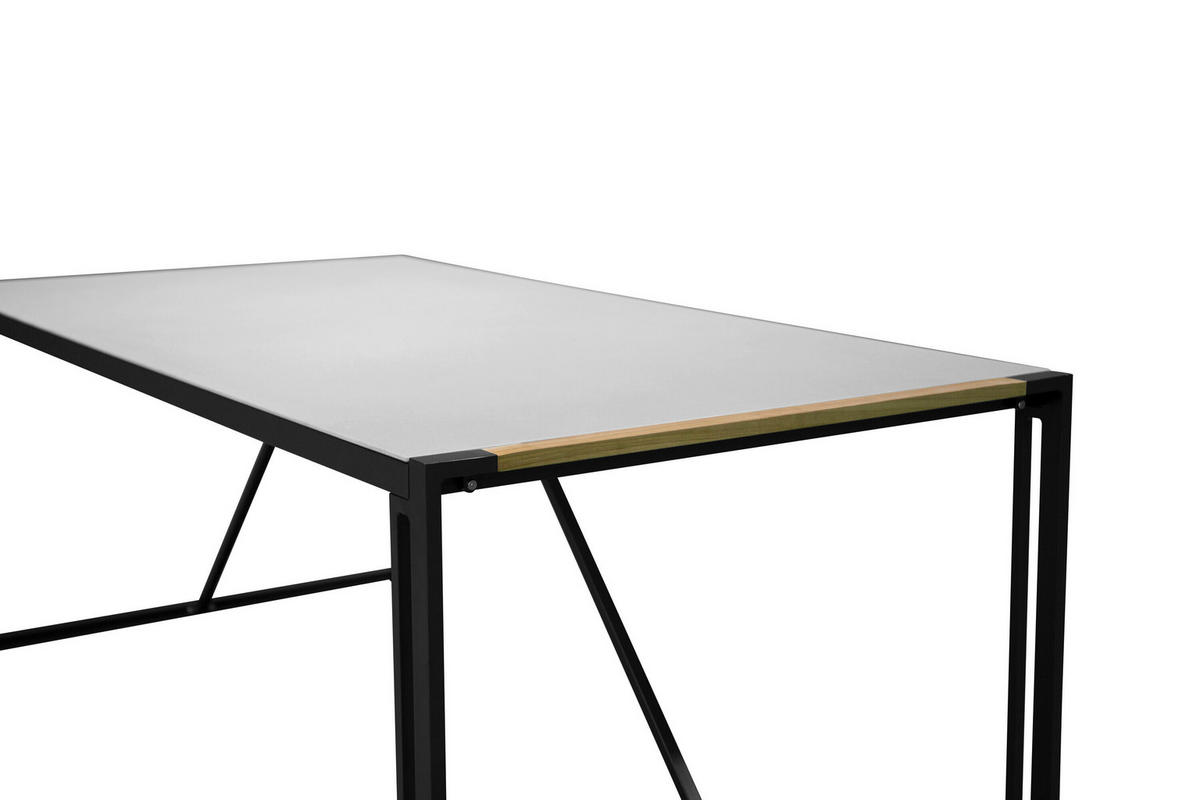 GARTENTISCH Metall, Glas Grau, Schwarz rechteckig  - Schwarz/Grau, MODERN, Glas/Metall (200/100/75cm) - Gardenson