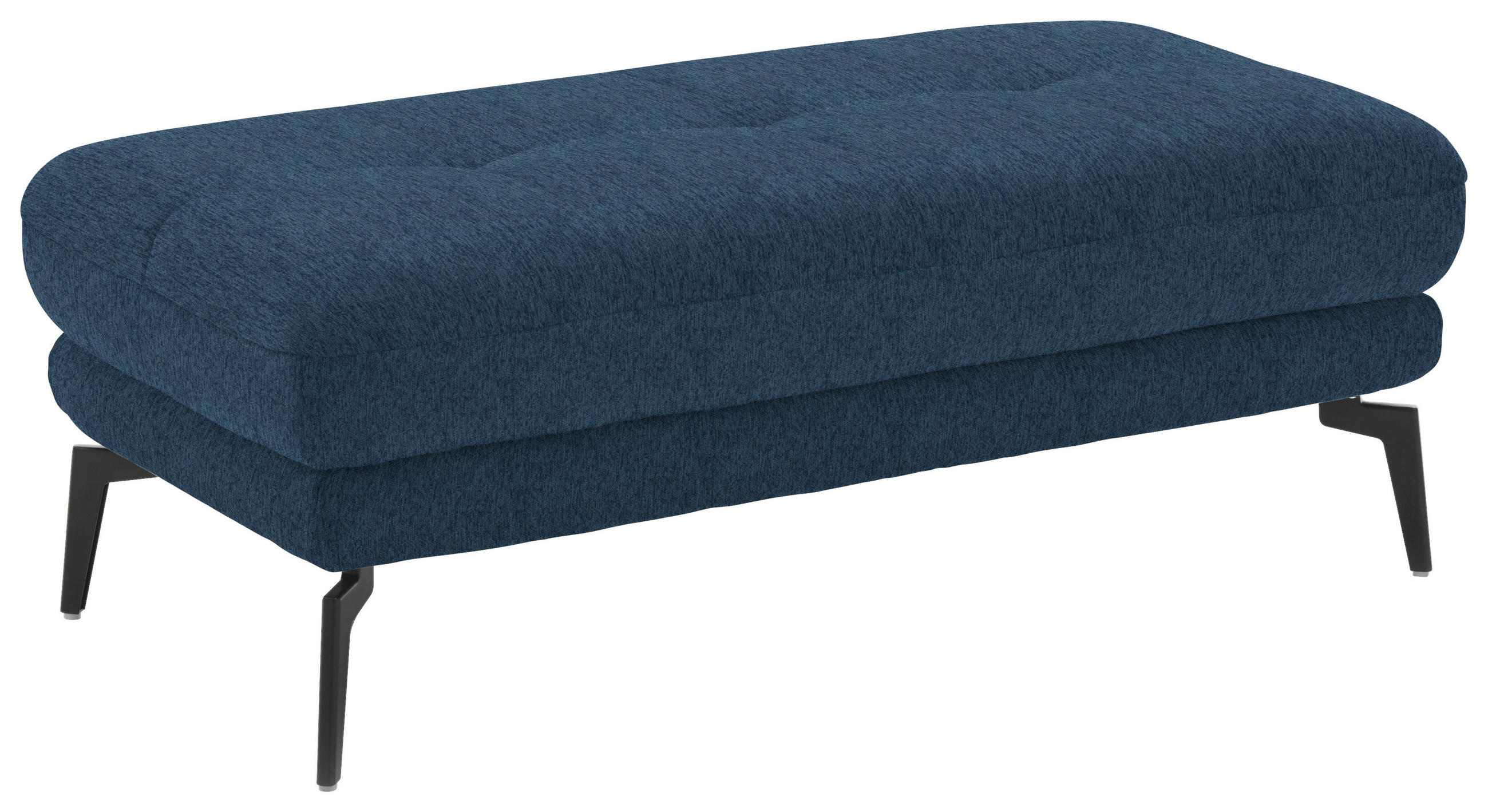 HOCKER in Textil Blau  - Blau/Schwarz, Design, Textil/Metall (132/45/68cm) - Beldomo Style