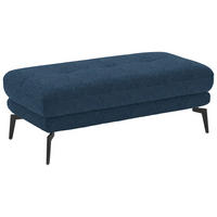 HOCKER in Textil Blau  - Blau/Schwarz, Design, Textil/Metall (132/45/68cm) - Beldomo Style
